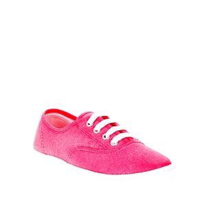 NEW BIG GIRLS FADED GLORY HOT PINK CANVAS SHOES